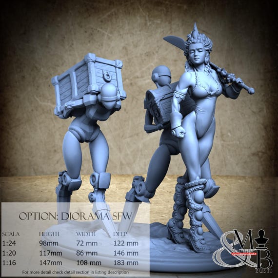 Princess Kateeri diorama, Luglio 2024 (4 Stili), di Claydemon, miniatura da assemblare e colorare, resina