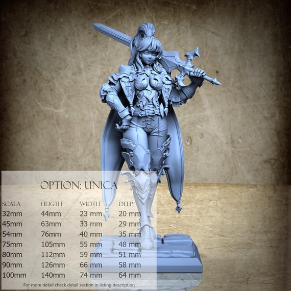 Eadith - by Ronin Art Workshop Resin Miniatures - DnD, RPG, Wargame, and Display to Color - Maiden Knights