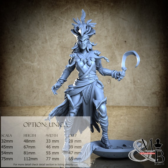 Tribal Priestess, Curse of the celestial children, Great Grimoire, miniature to assemble and color, in resin