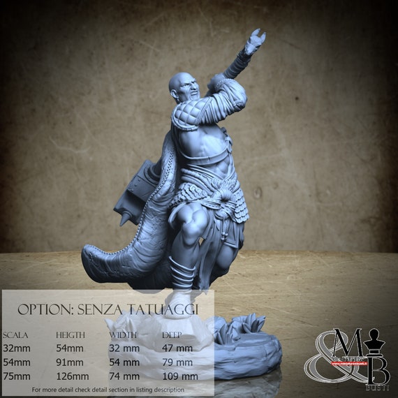 Goliath Warrior, miniature to assemble and color, in resin