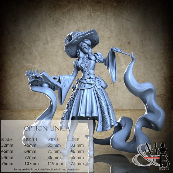 Melinda, the Good Witch, Veil of the emerald dreams, by Great Grimoire, miniature to assemble and color, resin