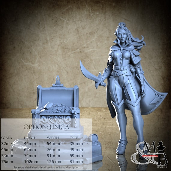 Laura, the Treasure Hunter, Horrors of the underground, by Great Grimoire, miniature to assemble and color, resin