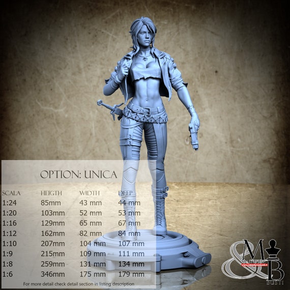 Cyberpunk Ciri, Marzo 2024, di ca_3d_art, miniatura da assemblare e colorare, resina