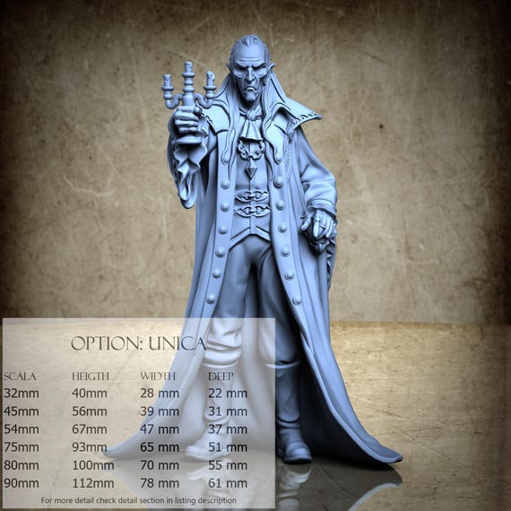 Count Richter von Schloss - by Great Grimoire Resin Miniatures - DnD, RPG, Wargame, and Display to Color - Cursed in Stone