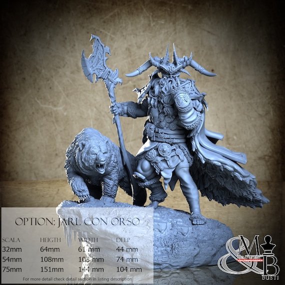 Frost Giant Jarl, Frostburn Horror (2 Stili), di Archvillain Games, miniatura da assemblare e colorare, resina