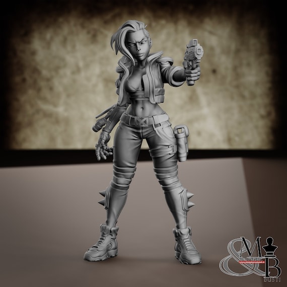 Spitfire Jen, resin miniature to assemble and color, role-playing games, DnD, RPG, GDR