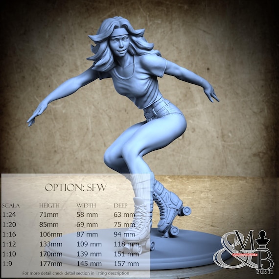 Roller skater, Febbraio 2024 (2 Stili), di Claydemon, miniatura da assemblare e colorare, resina