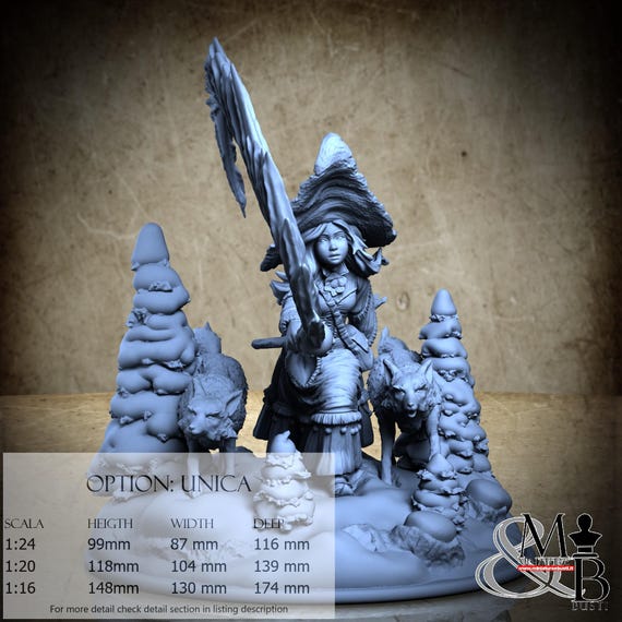 Laureen the fox wizard, June 2024, by Claydemon, miniature to assemble and color, resin