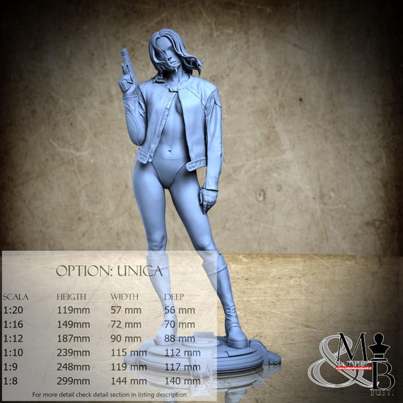 Girl with Gun, March 2025, by Kuton, miniature to assemble and color, resin