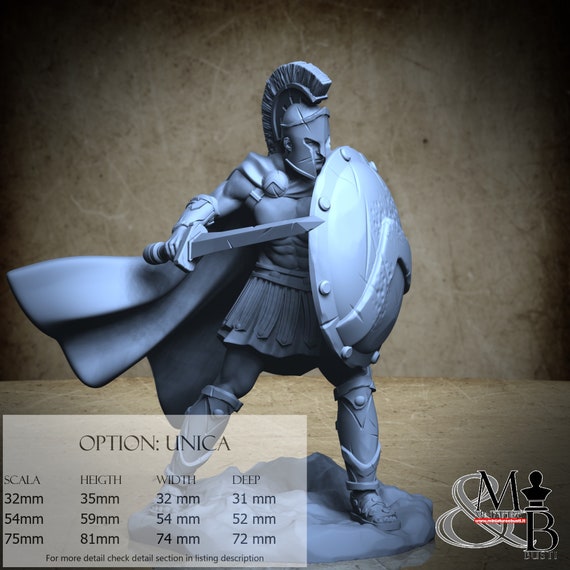 Spartan Soldier 2, Greek Myth Monster and Legends, by Clay Cyanide Miniature, miniature to assemble and paint, resin