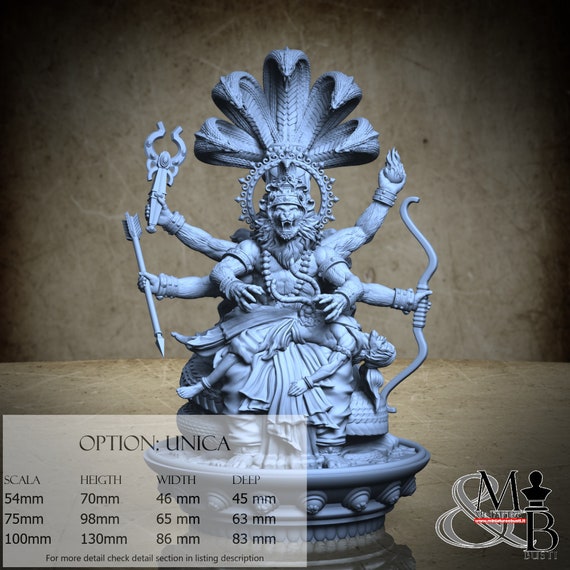 Narasimha, Indian Mythology, Clay Cyanide Miniature, miniature to assemble and color, in resin