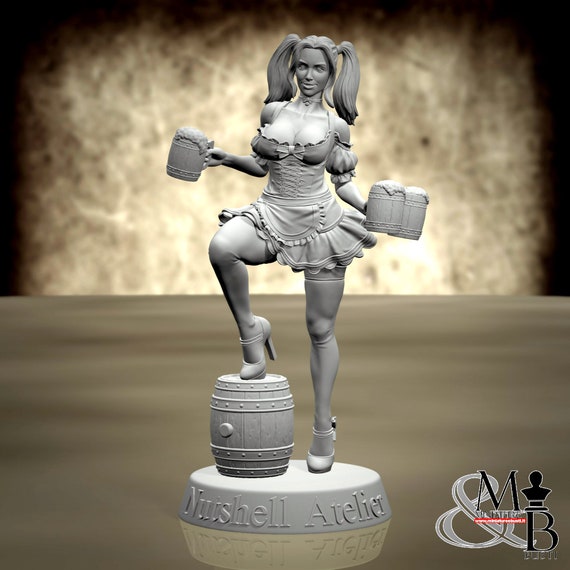 Barmaid (8 Stili), di Nutshell Atelier, miniatura da assemblare e colorare, resina