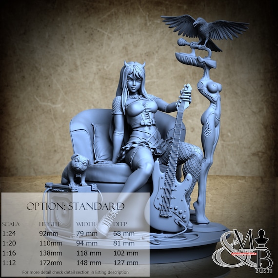 Joan The Muse, Pin-up (2 Stili), di Ronin Art Workshop, miniatura da assemblare e colorare, resina