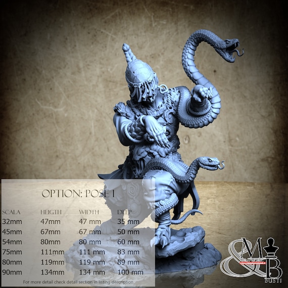 Coilsong Savant, Hissing Coils - Fang Dynasty (4 Styles), by Archvillain Games, miniature to assemble and paint, resin