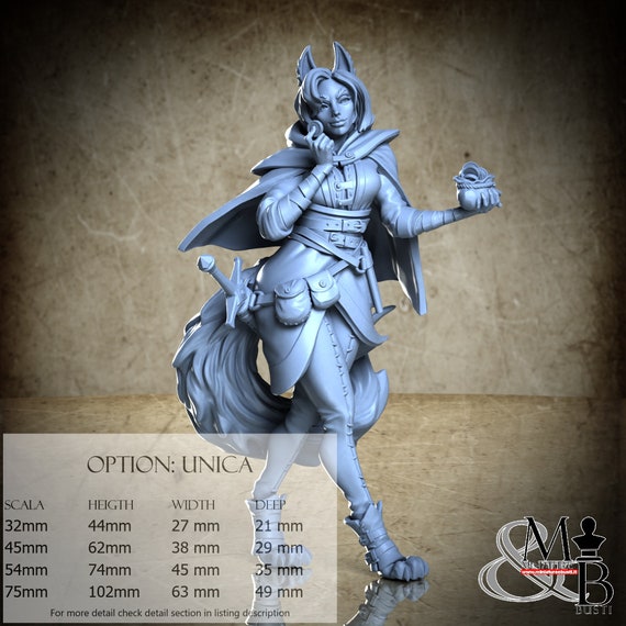 Ms. Fox, Behind the Crimson Curtain, by Great Grimoire, miniature to assemble and color, resin