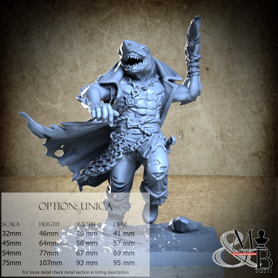 Shark Captain, Merchants of the Mystic Market, by Great Grimoire, miniature to assemble and paint, resin