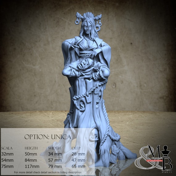 Miko, the Braided Maiden, Lost shrine of the damned, by Great Grimoire, miniature to assemble and color, resin