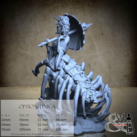 Jorōgumo, Unmasker of Faces, Lost shrine of the damned, by Great Grimoire, miniature to assemble and color, resin