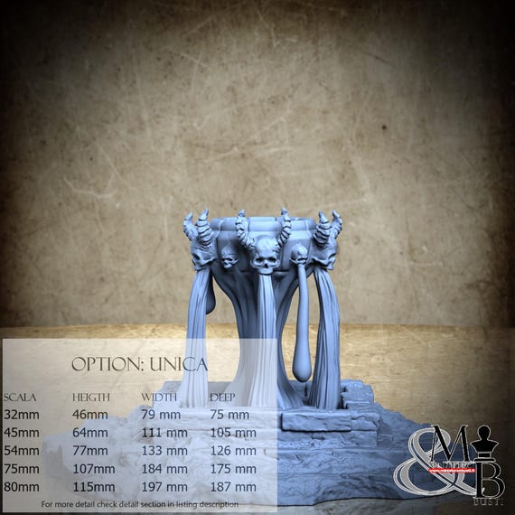 Fountain of Death, Ressurection of Chernobog, by Clay Cyanide Miniature, miniature to assemble and paint, resin