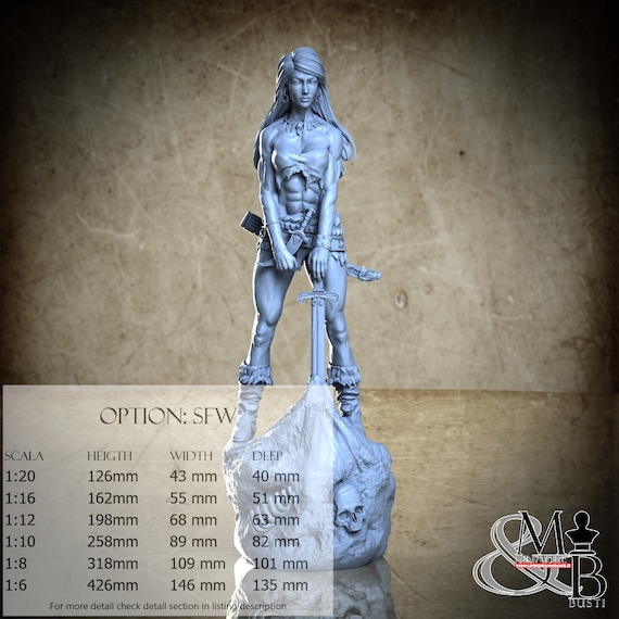 Female Conan, Giugno 2023, ca_3d_art, miniatura da assemblare e colorare, in resina
