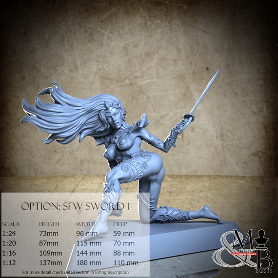 Princess of mars, Luglio 2023 (7 Stili), di Nutshell Atelier, miniatura da assemblare e colorare, resina