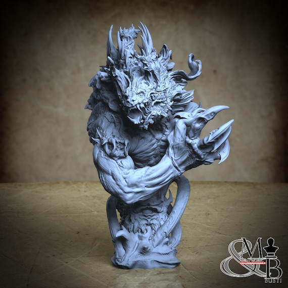 Akata - Bust, Howling Horde - Bite, Archvillain Games, miniature to assemble and color, in resin