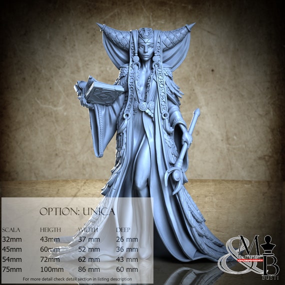 Feathered Priestess, Curse of the celestial children, Great Grimoire, miniature to assemble and color, in resin