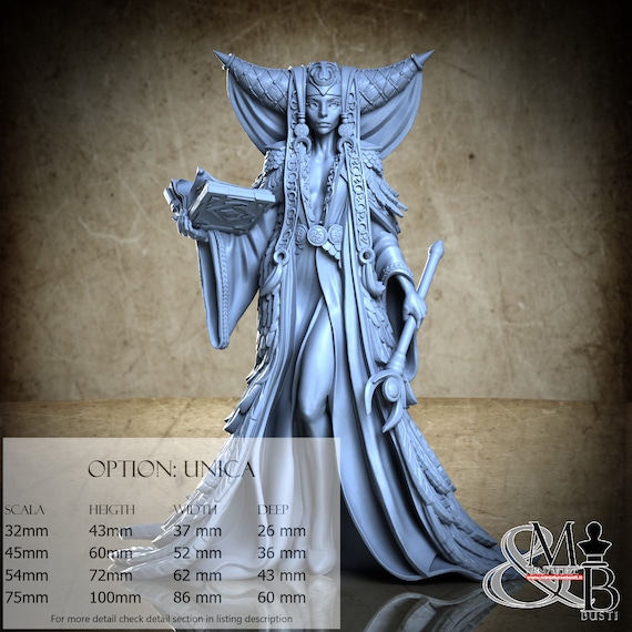 Feathered Priestess, Curse of the celestial children, by Great Grimoire, miniature to assemble and color, resin