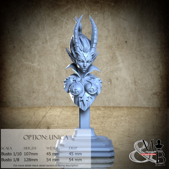 Morrigan Bust, Burning Chaos, Great Grimoire, miniature to assemble and color, in resin