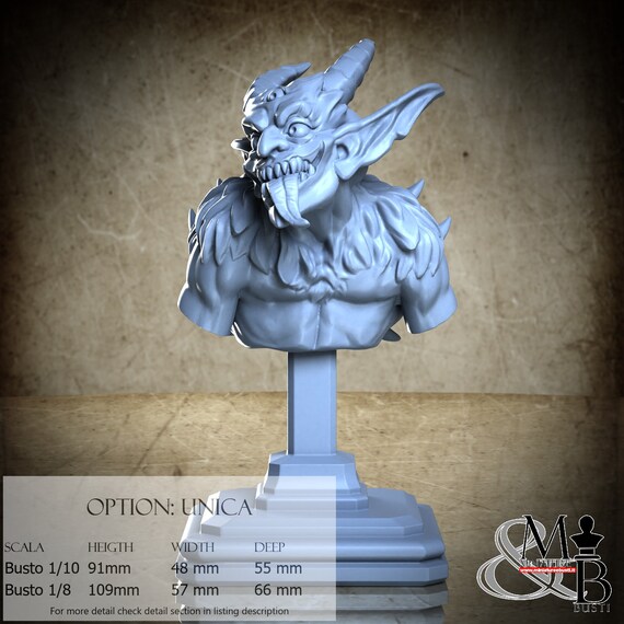 Imp Bust, Burning Chaos, Great Grimoire, miniature to assemble and paint, in resin