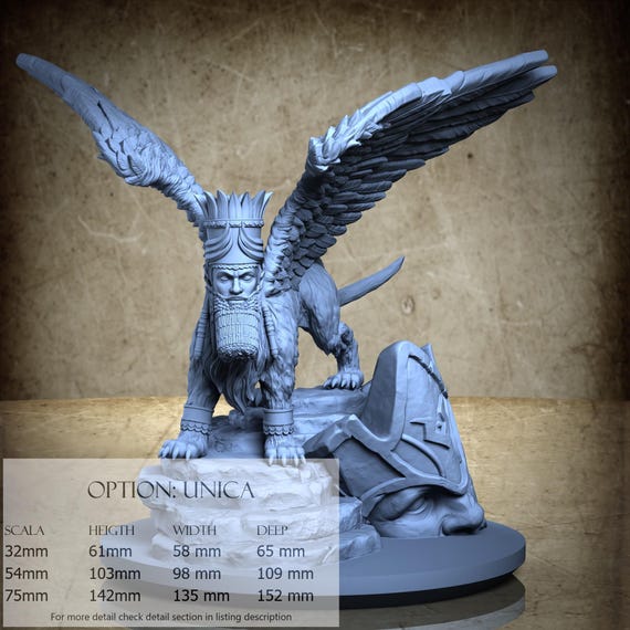 Lamassu, Arabian Nights, by Clay Cyanide Miniatures, miniature to assemble and paint, resin
