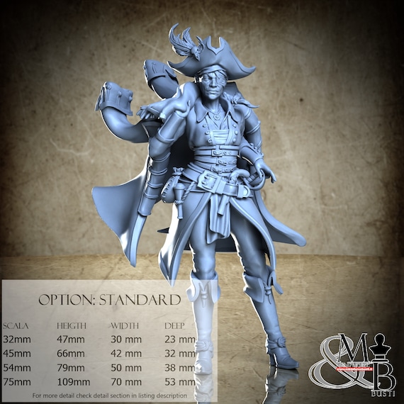 Captain Sadie Waters35, Gathering Storm, Great Grimoire, miniature to assemble and color, in resin
