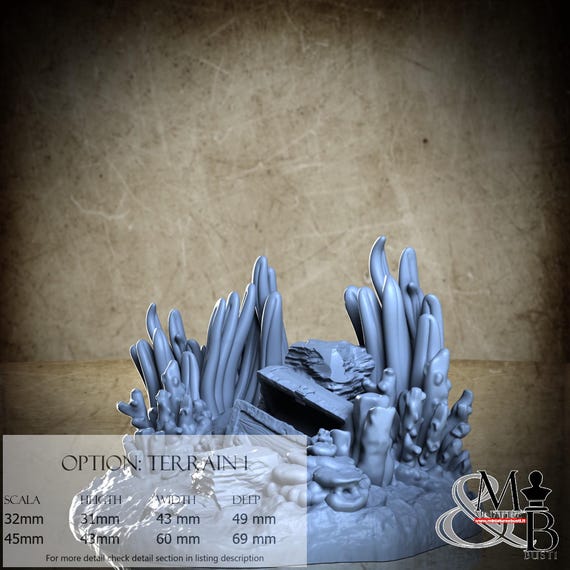 Underwater Terrains - Resin Terrains - DnD, RPG, Wargame, and Coloring Display - The Chronicles of Atlantis
