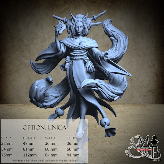 Kitsune, Blade of the Forest, Lost shrine of the damned, by Great Grimoire, miniature to assemble and color, resin