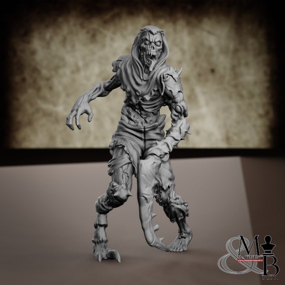 Mutated zombies, resin miniature to assemble and color, role-playing games, DnD, RPG, RPG