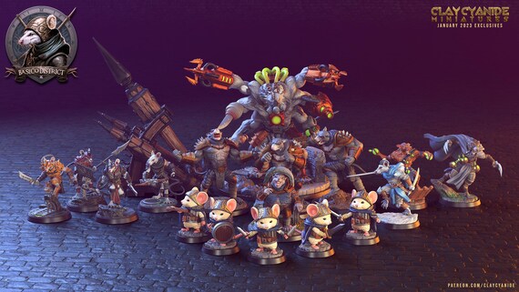 Baseco District - by Clay Cyanide Miniatures - COMPLETE PACKAGE - in resin - DnD, RPG, Wargame and display to color