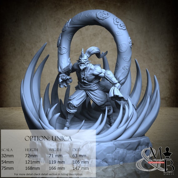 Fujin, Japanese Deities, by Clay Cyanide Miniature, miniature to assemble and color, resin