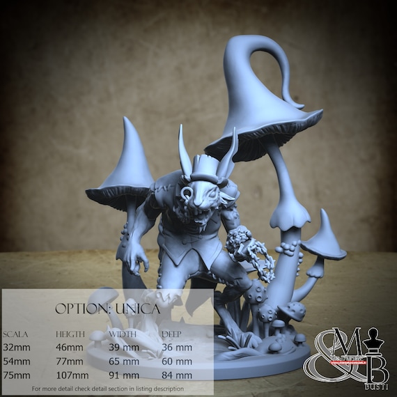 White Rabbit, Alice in nightmareland, by Great Grimoire, miniature to assemble and color, resin