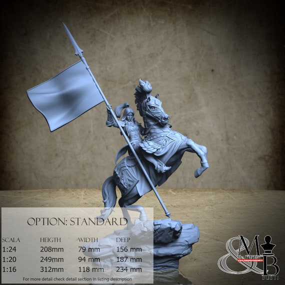 Knight, Ottobre 2022 (4 Stili), di Nutshell Atelier, miniatura da assemblare e colorare, resina