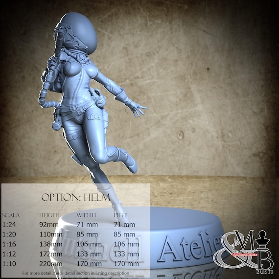 Space Girl, Luglio 2023 (7 Stili), di Nutshell Atelier, miniatura da assemblare e colorare, resina