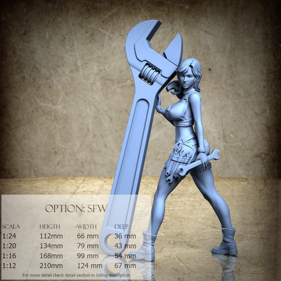 Sexy Mechaninc Gadget (Pose 4) - 3D-Printed Resin Miniature | July 2025 Collection