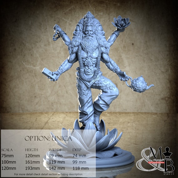 Brahma, Indian Mythology, Clay Cyanide Miniature, miniature to assemble and colour, in resin