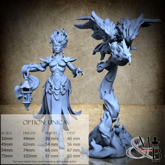 Phoenix Lightcaster and Aurora, Arcane Beastmaster, by Great Grimoire, miniature to assemble and paint, resin