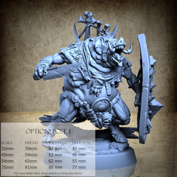 Hoggmog Borgos - 3D-Printed Resin Miniature | Giantkin Collection - Torlok Clan