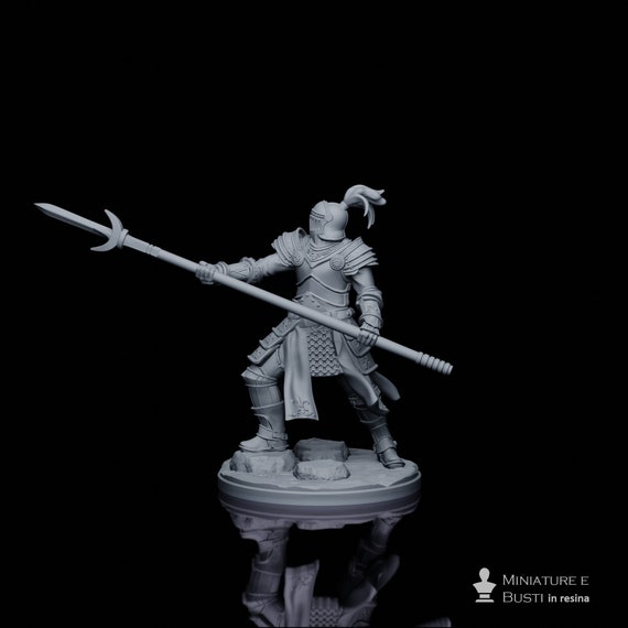 Knight Pike, King Arthur saga, resin miniature to mount and color, role-playing, DnD, RPG, RDR