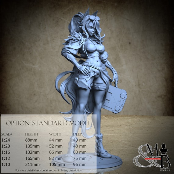 Deadmans SciFi ElfGirl, Pin-up (2 Stili), di Ronin Art Workshop, miniatura da assemblare e colorare, resina