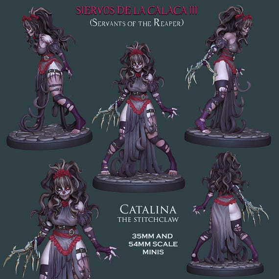 Siervos of Calaca III - Set of 5 resin miniatures by Ronin Art Workshop - DnD, RPG, Wargame and display to color