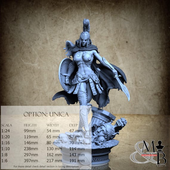 Spartan Girl, by Michel B. Rodriguez, miniature to assemble and color, resin