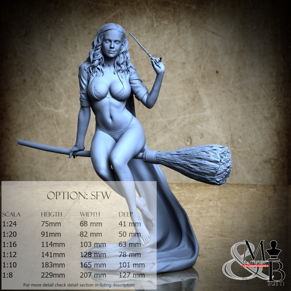 Adult Witch with broom (25 years), November 2023, Stepanov Sculpt, miniature to assemble and color, in resin