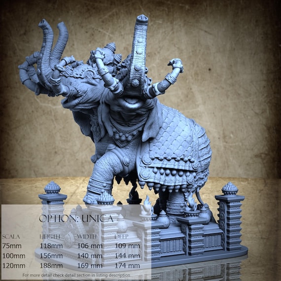 Airavata, Indian Mythology, by Clay Cyanide Miniature, miniature to assemble and paint, resin